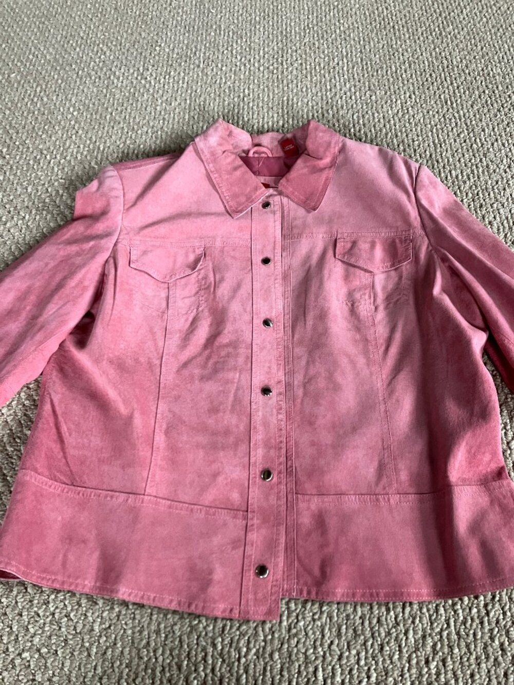 Valerie Stevens Pink Suede Leather Jacket XL